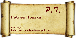 Petres Toszka névjegykártya